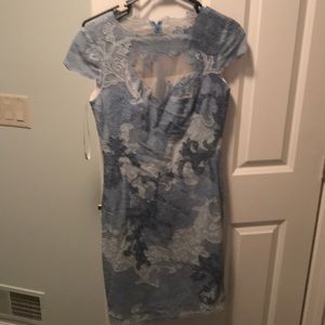 Tadashi shoji blue lace dress